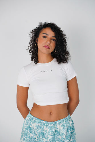 JADE.KELLY WHITE RIB TEE 