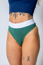 Load image into Gallery viewer, GREEN PLAIN BOXER THONG FRONT
