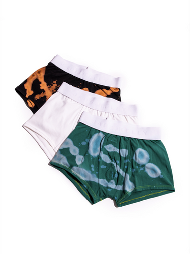 GREEN WHITE BLACK BLEACH TRUNK 3 PACK