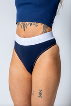 Load image into Gallery viewer, NAVY PLAIN BOXER THONG FRONT
