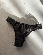 Load image into Gallery viewer, J A D E . K E L L Y hand-crafted, black mesh frilly thong
